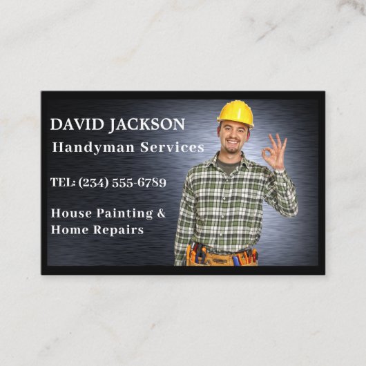 マニャンハウス修理メンテナンスサービスメタル 名刺 (正面)