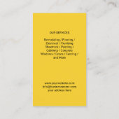 マニャンレンチ手のロゴ金ゴールド修理サービス 名刺 (裏面)