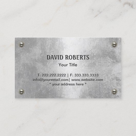 マニャン保守サービスと修理フェイク金属 名刺 (裏面)