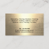 マニャン修理・保守金ゴールドハンマー 名刺 (裏面)