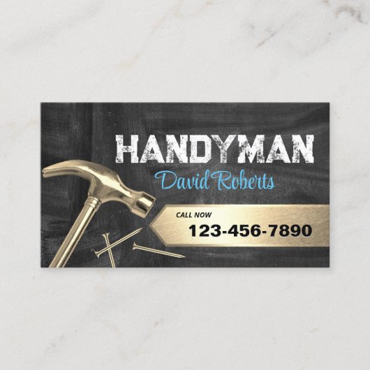 マニャン修理・保守金ゴールドハンマー 名刺 (正面)