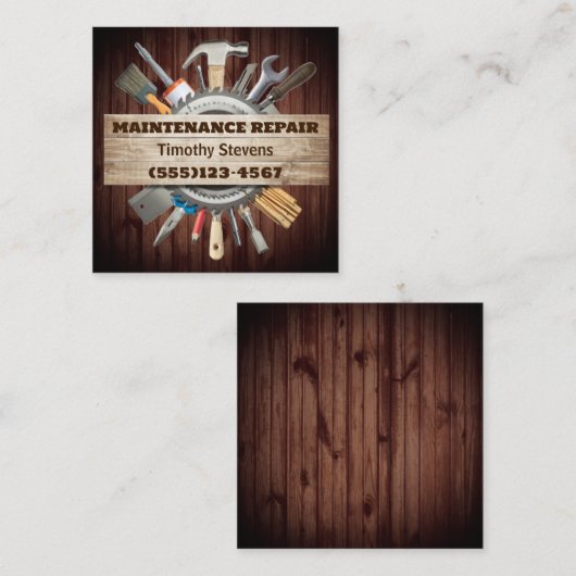 マニャン整備修理工具サービス スクエア名刺 (正面/裏面)