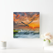 マニャールビーチアットサンライズ スクエア壁時計 (ホーム)