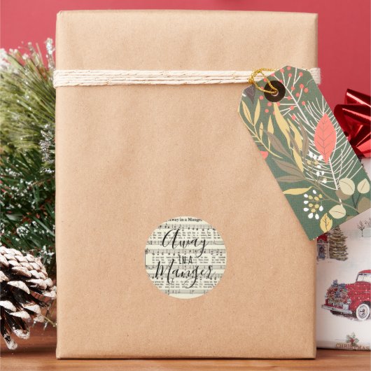 マニャ遠くにーの丸いステックラシックカーで ラウンドシール (クリスマス)