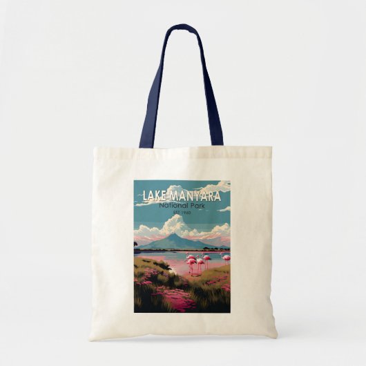 マニヤラ湖国立公園タンザニア旅行ヴィンテージ トートバッグ (正面)