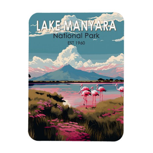 マニヤラ湖国立公園タンザニア旅行ヴィンテージ マグネット (縦)