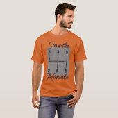 マニュアル車の友達へのギフト Tシャツ (正面フル)