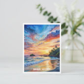 マニュエルアントニオナショナルパークウォーターカラー絵画ズ ポストカード (スタンド正面)