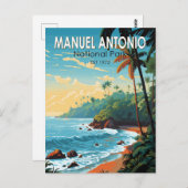マニュエルアントニオナショナルパークトラベルアートヴィンテージ ポストカード (正面/裏面)