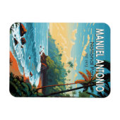 マニュエルアントニオナショナルパークトラベルアートヴィンテージ マグネット (横)