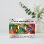 マニュエル神とマタイ1:23クリスマス聖書 ポストカード (スタンド正面)