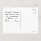 マニュエル神とマタイ1:23クリスマス聖書 ポストカード (裏面)