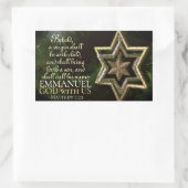 マニュエル神とマタイ1:23クリスマス聖書 長方形シール (バッグ)