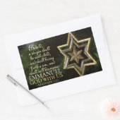 マニュエル神とマタイ1:23クリスマス聖書 長方形シール (封筒)