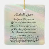 マニュエル神と私たちマタイ1:23クリスマス聖書 セラミックオーナメント (裏面)