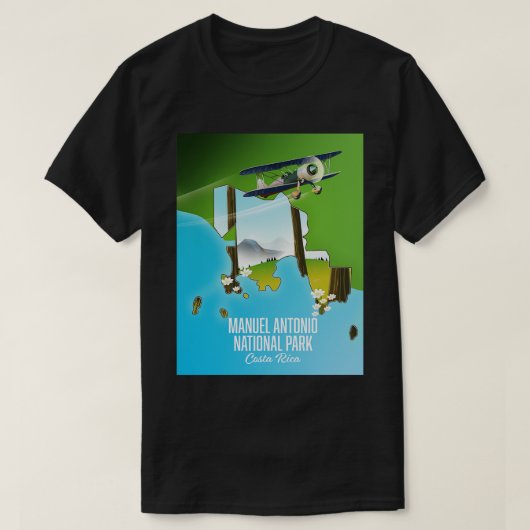 マニュエル・アントニオ国立公園の地図 Tシャツ (デザイン正面)
