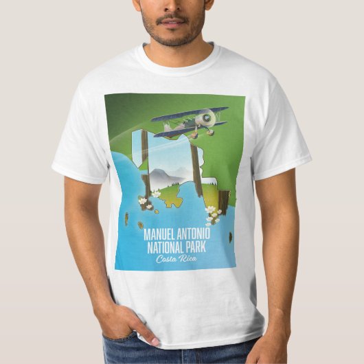マニュエル・アントニオ国立公園、コスタリカの地図。 Tシャツ (正面)