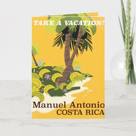 マニュエル・アントニオ、コスタリカのヴィンテージ旅行ポスター シーズンカード (正面)