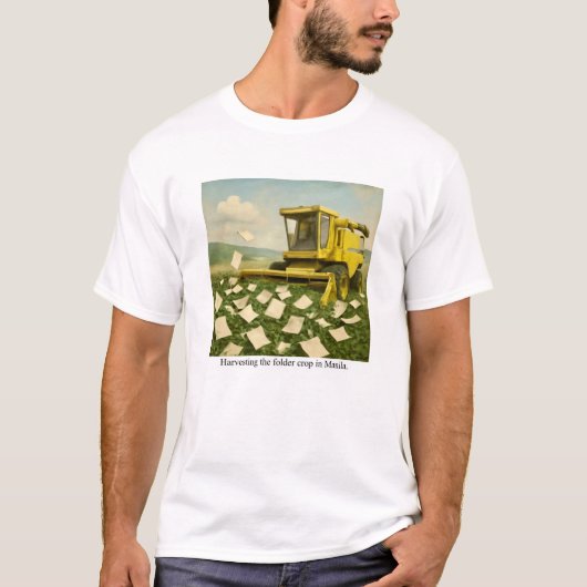 マニラでフォルダー作物を収穫する Tシャツ (正面)