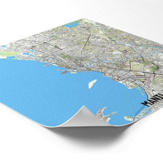 マニラの地図 ポスター (角)