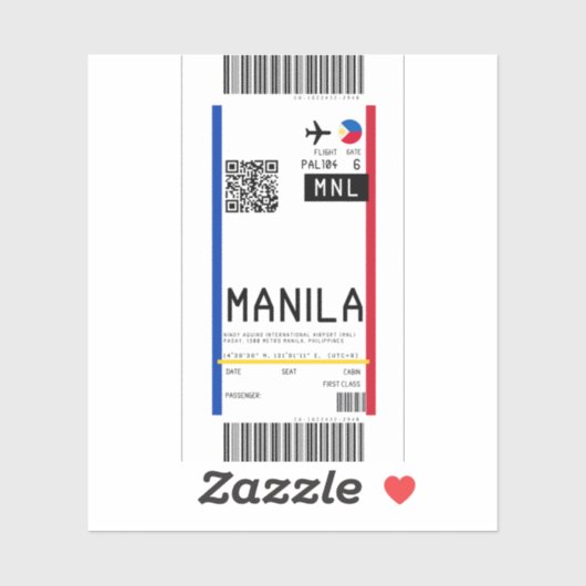マニラへの搭乗券(MNL) シール (シート)