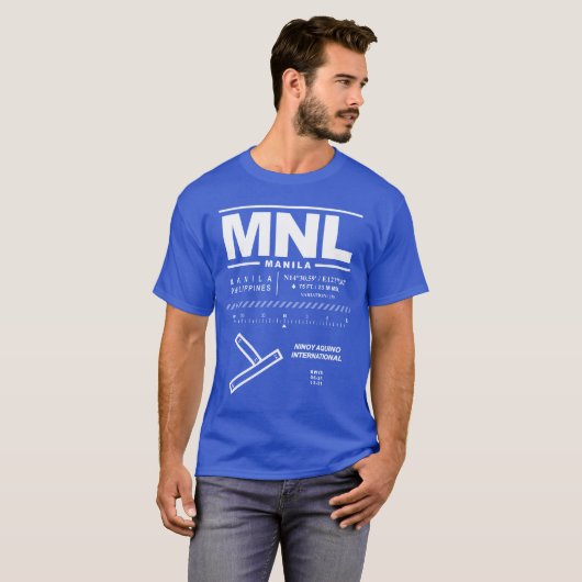 マニラニノイ国際的アキノエアポートMNLティーシャツ Tシャツ (正面フル)