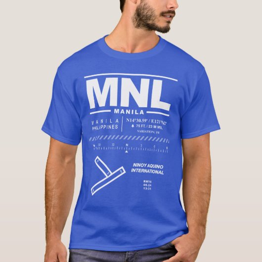 マニラニノイ国際的アキノエアポートMNLティーシャツ Tシャツ (正面)