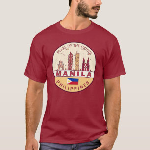 マニラフィリピンシティスカイラインエンブレム Tシャツ