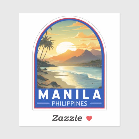 マニラフィリピントラベルアートヴィンテージ シール (シート)