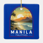 マニラフィリピントラベルアートヴィンテージ セラミックオーナメント (裏面)
