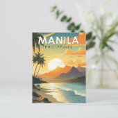 マニラフィリピントラベルアートヴィンテージ ポストカード (スタンド正面)