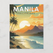 マニラフィリピントラベルアートヴィンテージ ポストカード (正面)