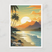 マニラフィリピンヴィンテージトラベルイラストレーション ポストカード (正面)