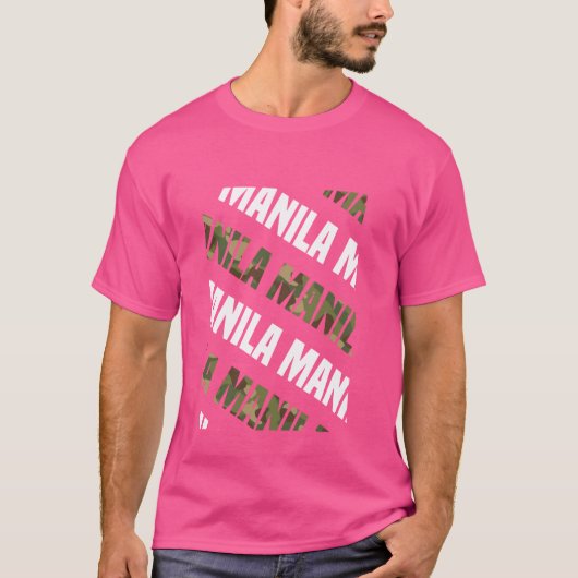 マニラ迷彩柄パターングリーンカモフラージュ Tシャツ (正面)