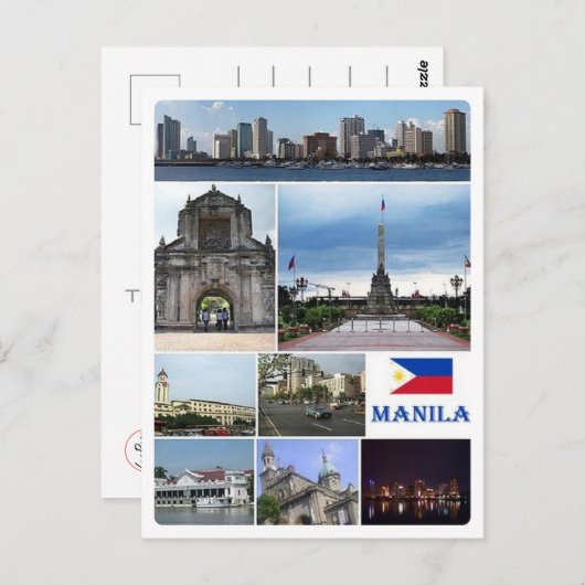 マニラ – フィリピン – モザイク – ポストカード (正面/裏面)
