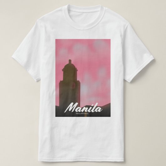 マニラ フィリピン 旅行ポスター Tシャツ (デザイン正面)