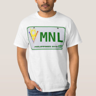 マニラ(MNL)のフィリピンのナンバープレート Tシャツ