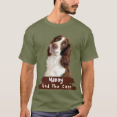 マニーとアライグマ: 犬が前でアライグマが後ろ Tシャツ (正面)