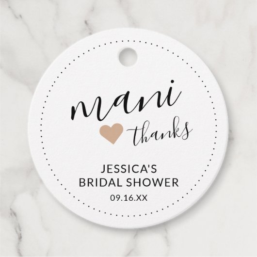 マニ感謝していブライダルシャワー爪、 ネイルポーランド フェイバータグ (正面)