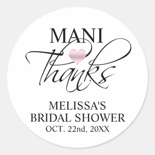 マニ感謝していブライダルベビーシャワー爪、 ネイルポーランド ラウンドシール (正面)