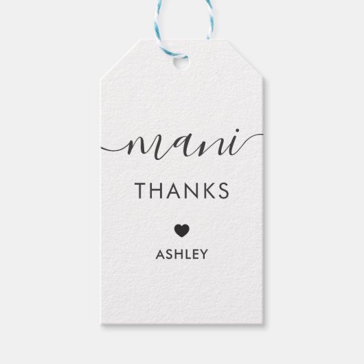 マニ感謝していラベル、マニキュアキットギフトラベル、クラフト ギフトタグ (正面)