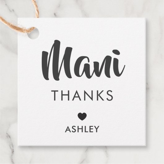 マニ感謝していラベル、マニキュアキットギフトラベル、クラフト フェイバータグ (正面)