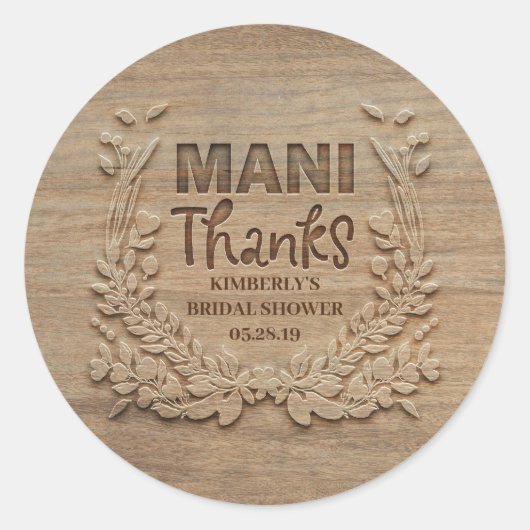 マニ感謝してい-素朴ありがとう ラウンドシール (正面)