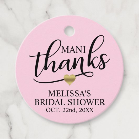 マニ サンクス ブライダル シャワー ピンク ネイル ポリッシュ フェイバータグ (正面)