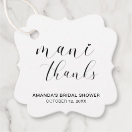 マニ サンクス ブラック ホワイト タイポグラフィー ブライダル シャワー フェイバータグ