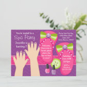 マニPediのスパの誕生日のパーティの招待状 招待状 (スタンド正面)