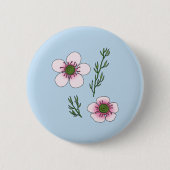 マヌカの花 缶バッジ (正面)