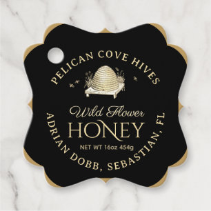 マヌカハニーブラック金ゴールドヴィンテージスクースクエアファンシーー フェイバータグ