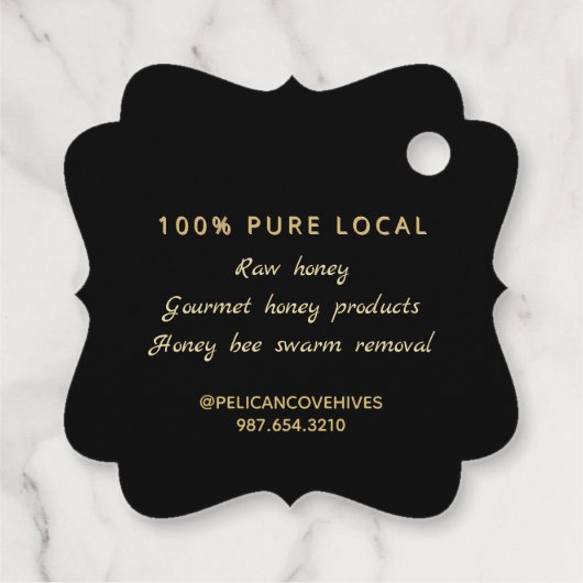 マヌカハニーブラック金ゴールドヴィンテージスクースクエアファンシーー フェイバータグ (裏面)