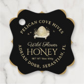 マヌカハニーブラック金ゴールドヴィンテージスクースクエアファンシーー フェイバータグ (正面)